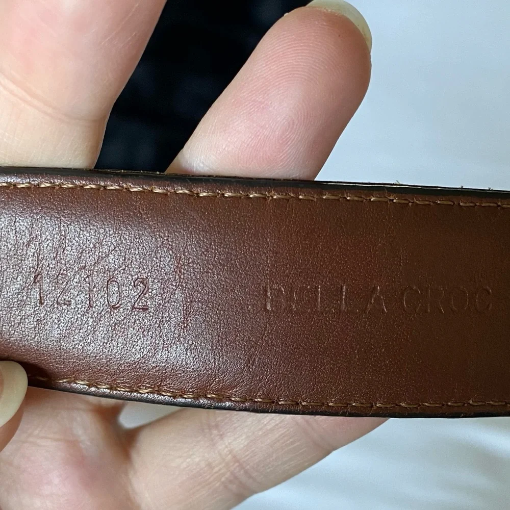 Men's Dark Brown Vintage Leather Crookhorn Belt